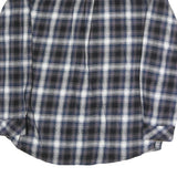 BUCK CAMP Mens Blue Black & White Checked Long Sleeve Shirt L Casual Cotton