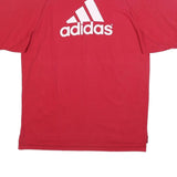 ADIDAS Mens Red Cotton Blend Short Sleeve Polo Shirt M Branded Logo Casual