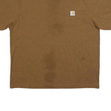 CARHARTT Mens Brown Pocket T-Shirt L Short Sleeve Crew Neck Cotton Blend Classic