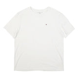 TOMMY HILFIGER Mens White T-Shirt XL Short Sleeve Crew Neck Minimal Logo