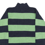 LAUREN RALPH LAUREN Mens Navy & Green Striped Pattern Cotton Pullover Jumper M
