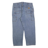CARHARTT Mens Regular Fit Blue Denim Jeans W38 L28 Workwear Utility Zip Closure
