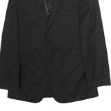 Mens Black Classic Cotton Blazer Jacket M Button Closure Plain Formal