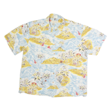 THE TERRITORY AHEAD Mens Blue & Yellow Hawaiian Shirt XL Cotton Beach Style