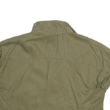 ZARA Womens Green Basic Shirt Short Sleeve Collared S Cotton Blend Casual