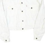 LIBERTY X LEVI'S Womens White Denim Jacket XL Cotton Blend Button Closure Plain