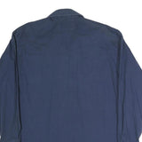 WRANGLER Mens Navy Blue & Burgundy Striped Cotton Shirt XL Long Sleeve Button