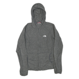THE NORTH FACE Womens Grey Hooded Zip Jacket M Polyester Blend Plain Outdoor