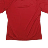 ADIDAS Mens Red & White Graphic T-Shirt M Short Sleeve V-Neck Sportswear