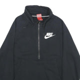 NIKE Mens Black Half Zip Sweatshirt S Cotton Blend Sportswear Casual