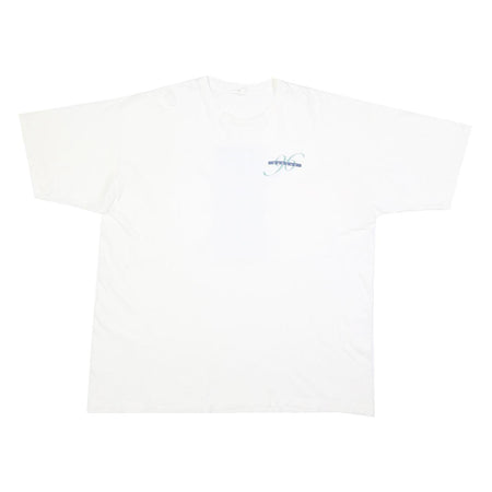 JOSTENS Mens White XL Graphic T-Shirt Short Sleeve Crew Neck Cotton Blend