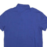 TOMMY HILFIGER Mens Blue Polo Shirt L Cotton Blend Short Sleeve Classic Fit