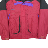 COLUMBIA Mens Red & Black Polyester Outerwear Jacket XL Zip Plain Casual