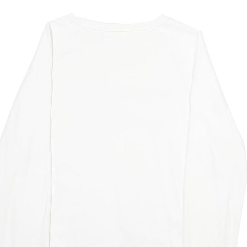 LEVI'S Mens White S Crew Neck Sweatshirt Cotton Logo Print Casual Pullover