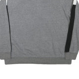 REEBOK Womens Grey & Black 1/4 Zip Sweatshirt L Cotton Blend Casual Sportswear