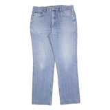 Mens Light Blue Regular Fit Straight Denim Cotton Blend Jeans W32 L30 Classic