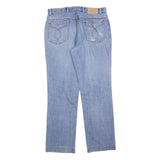 Mens Light Blue Regular Fit Straight Denim Cotton Blend Jeans W32 L30 Classic
