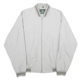 KINGFIELD Mens White Bomber Jacket L Cotton Blend Plain Zip Closure Casual