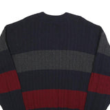PAUL & SHARK Mens Navy & Red & Grey Patterned Wool Cable Knit Jumper 2XL Classic