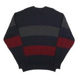 PAUL & SHARK Mens Navy & Red & Grey Patterned Wool Cable Knit Jumper 2XL Classic