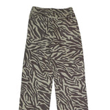 RSQ Womens Regular Fit Wide-Leg Denim Cotton Blend Zebra Print W26 L31 Button