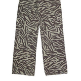 RSQ Womens Regular Fit Wide-Leg Denim Cotton Blend Zebra Print W26 L31 Button