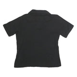 CHASE AUTHENTICS Womens Black Polo Short Sleeve V-Neck Racing Logo S