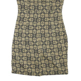 KAREN MILLEN Womens Beige Chain Print Day Dress Polyester Blend Short Sleeve UK