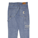 KARL KANI Womens Jeans Blue Relaxed Straight Denim Medium W32 L32 Embroidered
