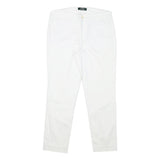 LAUREN RALPH LAUREN Womens Cotton Blend White Slim Straight Trousers W28 L25