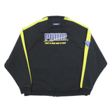 PUMA Womens Black & Yellow Graphic Zip Cotton Blend Jacket XL Sport Casual