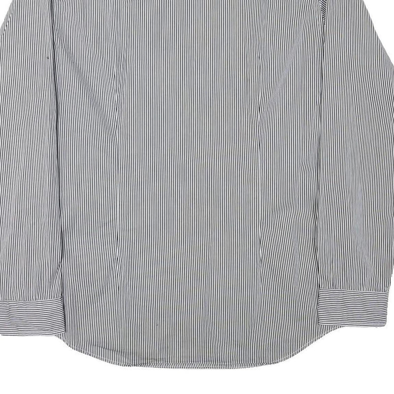 TOMMY HILFIGER Mens Black & White Striped Shirt 2XL Classic Button-Down Collar