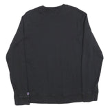 CHAMPION Mens Black Cotton Blend Crew Neck S Logo Embroidered Sweatshirt