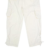 PERISCOPE Womens White Regular Fit Straight Leg Trousers W34 L31 Button Closure