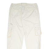 PERISCOPE Womens White Regular Fit Straight Leg Trousers W34 L31 Button Closure