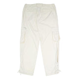 PERISCOPE Womens White Regular Fit Straight Leg Trousers W34 L31 Button Closure