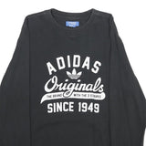 ADIDAS Mens Black Originals Crew Neck S Cotton Logo Sweatshirt Casual