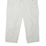 CASA BLANCA Mens Cotton Blend Relaxed White Cargo Trousers W37 L29 Zip Pockets