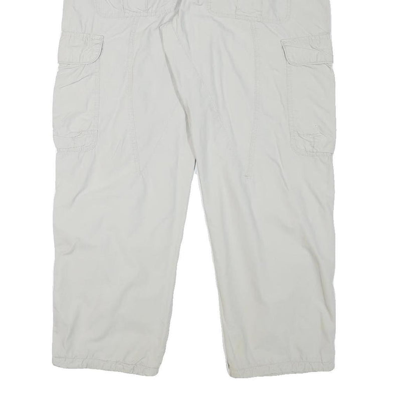 CASA BLANCA Mens Cotton Blend Relaxed White Cargo Trousers W37 L29 Zip Pockets