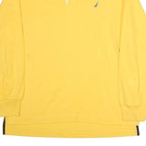 NAUTICA Mens Yellow & White Long Sleeve Plain XL Cotton Polo Shirt