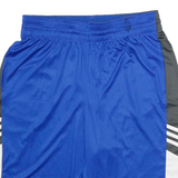 ADIDAS Mens Shorts Blue & Grey Polyester Blend XL W30 Sports Casual