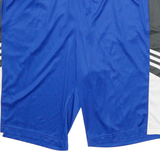 ADIDAS Mens Shorts Blue & Grey Polyester Blend XL W30 Sports Casual