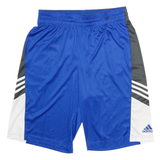ADIDAS Mens Shorts Blue & Grey Polyester Blend XL W30 Sports Casual