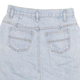 Womens Blue Denim Cotton Blend Mini Skirt XXS Classic A-Line Pocketed Casual