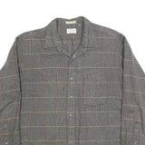 EAGLE Mens Grey Check Shirt XL Button Collar Long Sleeve Cotton Blend