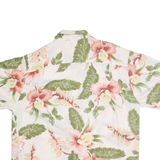 SUNNY ISLAND Mens White & Pink Floral Rayon Shirt XL Tropical Hawaiian Beachwear