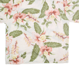 SUNNY ISLAND Mens White & Pink Floral Rayon Shirt XL Tropical Hawaiian Beachwear