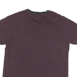 LEVI'S Mens Maroon & Black Stripe T-Shirt L Short Sleeve Crew Neck Cotton Blend