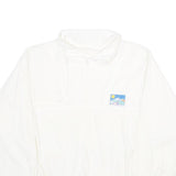 Womens White Polyester Blend Plain Casual L Jacket With Colour Trim And Graphic