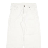 DICKIES Mens Jeans White Relaxed Loose Denim W33 L28 Workwear Zip